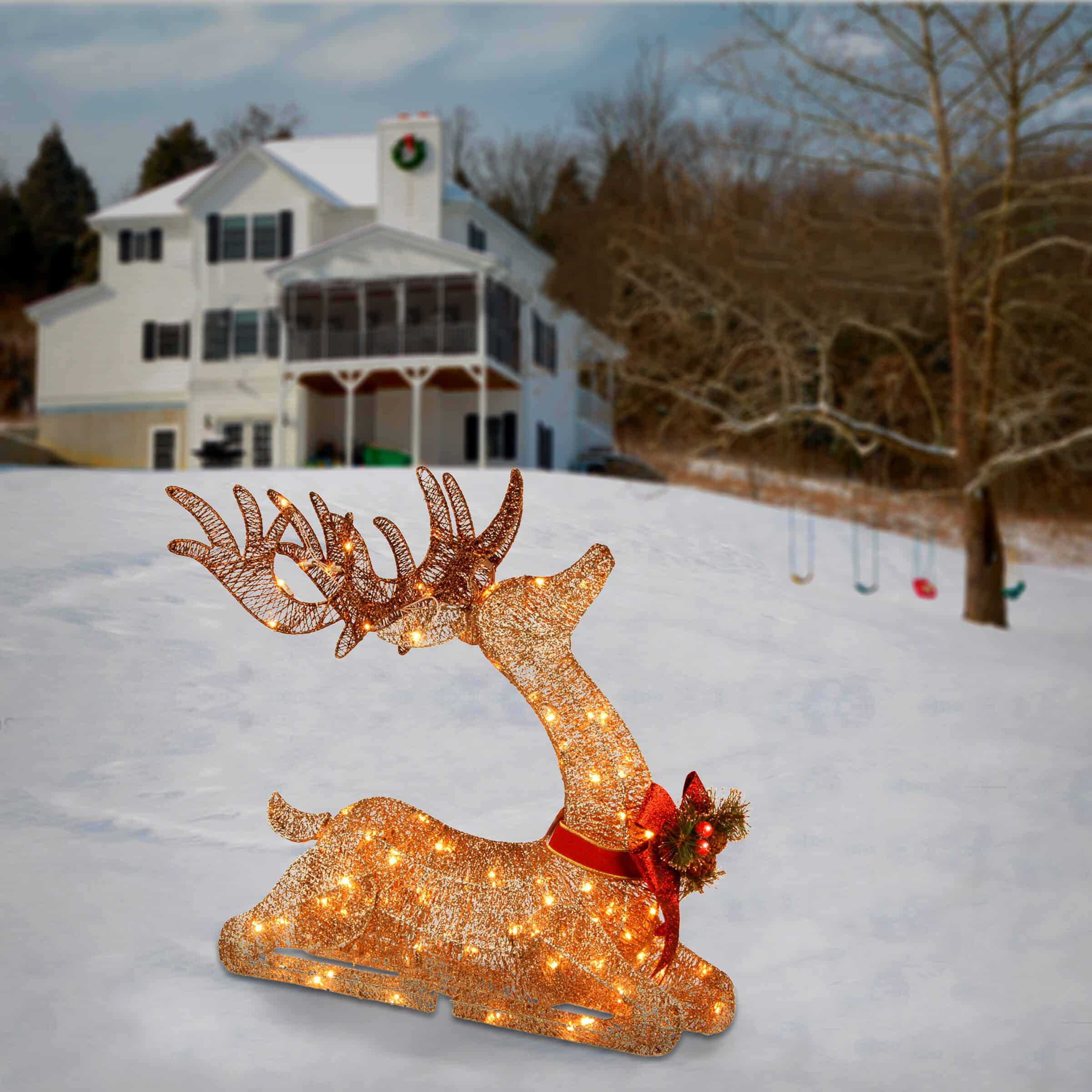 National Tree Company 27-in Reindeer Free Standing Decoration with White LED Lights