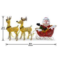 National Tree Company 33.5-in Sleigh Free Standing Decoration with Clear Incandescent Lights