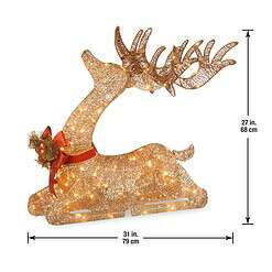 National Tree Company 27-in Reindeer Free Standing Decoration with White LED Lights