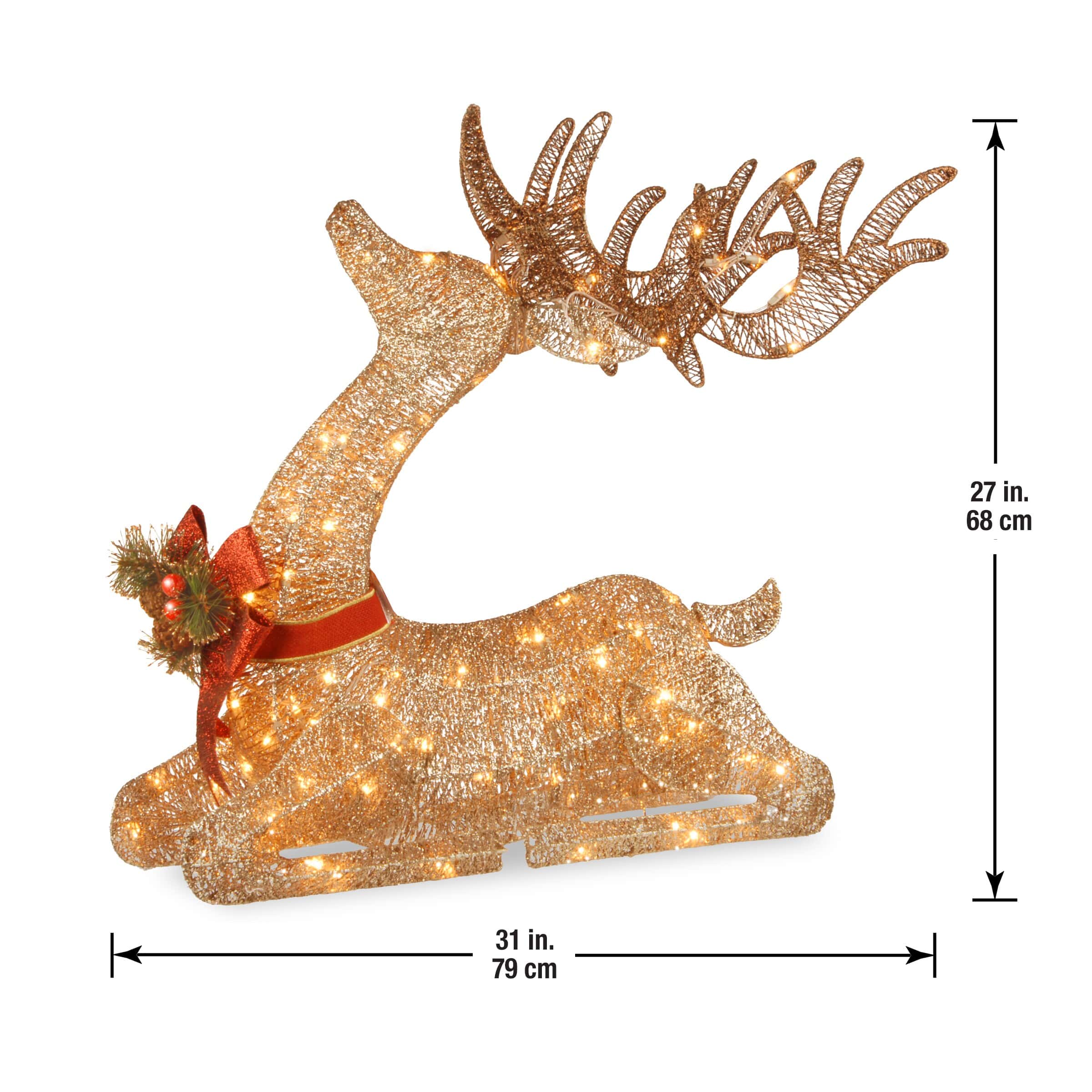 National Tree Company 27-in Reindeer Free Standing Decoration with White LED Lights