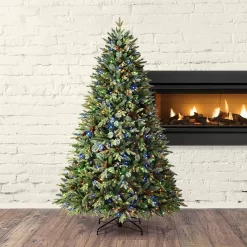 Holiday Living 7.5-ft Hayden Pine Pre-Lit LED Artificial Christmas Tree