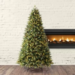 Holiday Living 9-ft Hayden Pine Pre-lit LED Artificial Christmas Tree
