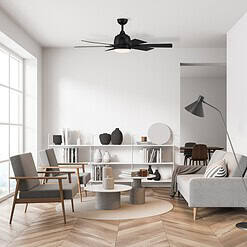 Harbor Breeze Bradbury 48-in Matte Black Ceiling Fan with Light and Remote (6-Blade)