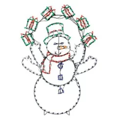 ProductWorks 60-in Hanging Snowman Yard Decoration with Multicolor LED Lights