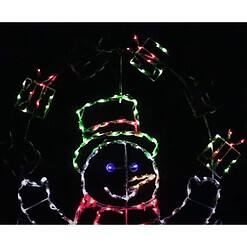 ProductWorks 60-in Hanging Snowman Yard Decoration with Multicolor LED Lights