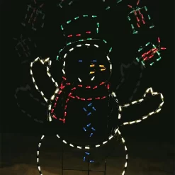 ProductWorks 60-in Hanging Snowman Yard Decoration with Multicolor LED Lights
