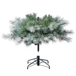 Holiday Living 7.5-ft Flocked Snowy Berkshire Pre-lit LED Artificial Christmas Tree