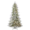 Holiday Living 9-ft Flocked Snowy Berkshire Pre-lit LED Artificial Christmas Tree
