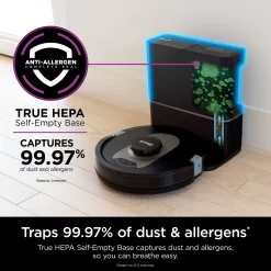 Shark - AI Ultra Robot Vacuum with Matrix Clean, Home Mapping, HEPA Bagless Self Empty Base, WiFI Connected - Black