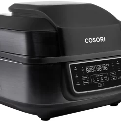 Cosori - Aeroblaze Smart Indoor 8-in-1 Grill with 6-qt Air Grill, Crisp, Dehydrate, Broil, Roast, Bake - Black