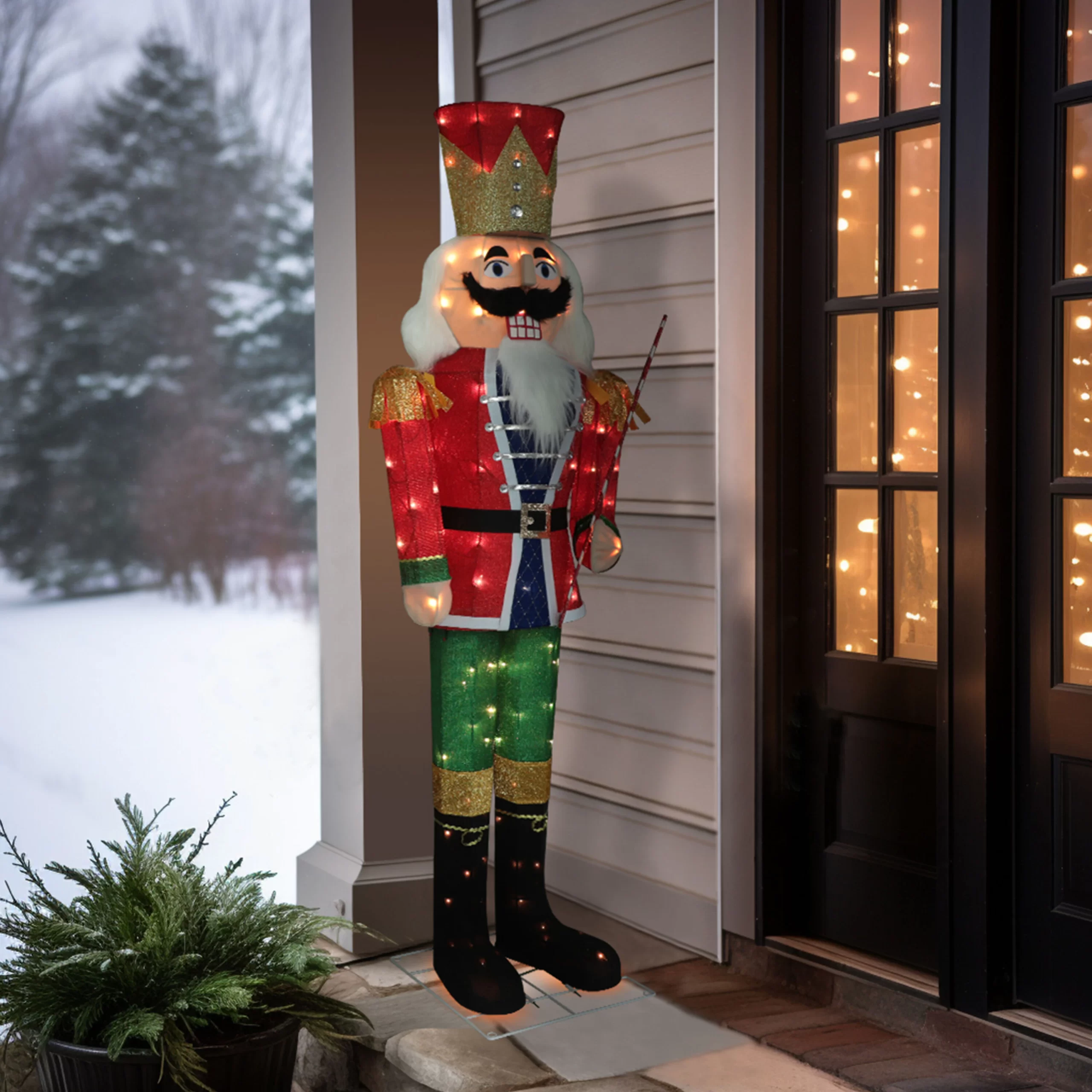 VEIKOUS 61.8-in Nutcracker Free Standing Decoration with Clear Incandescent Lights