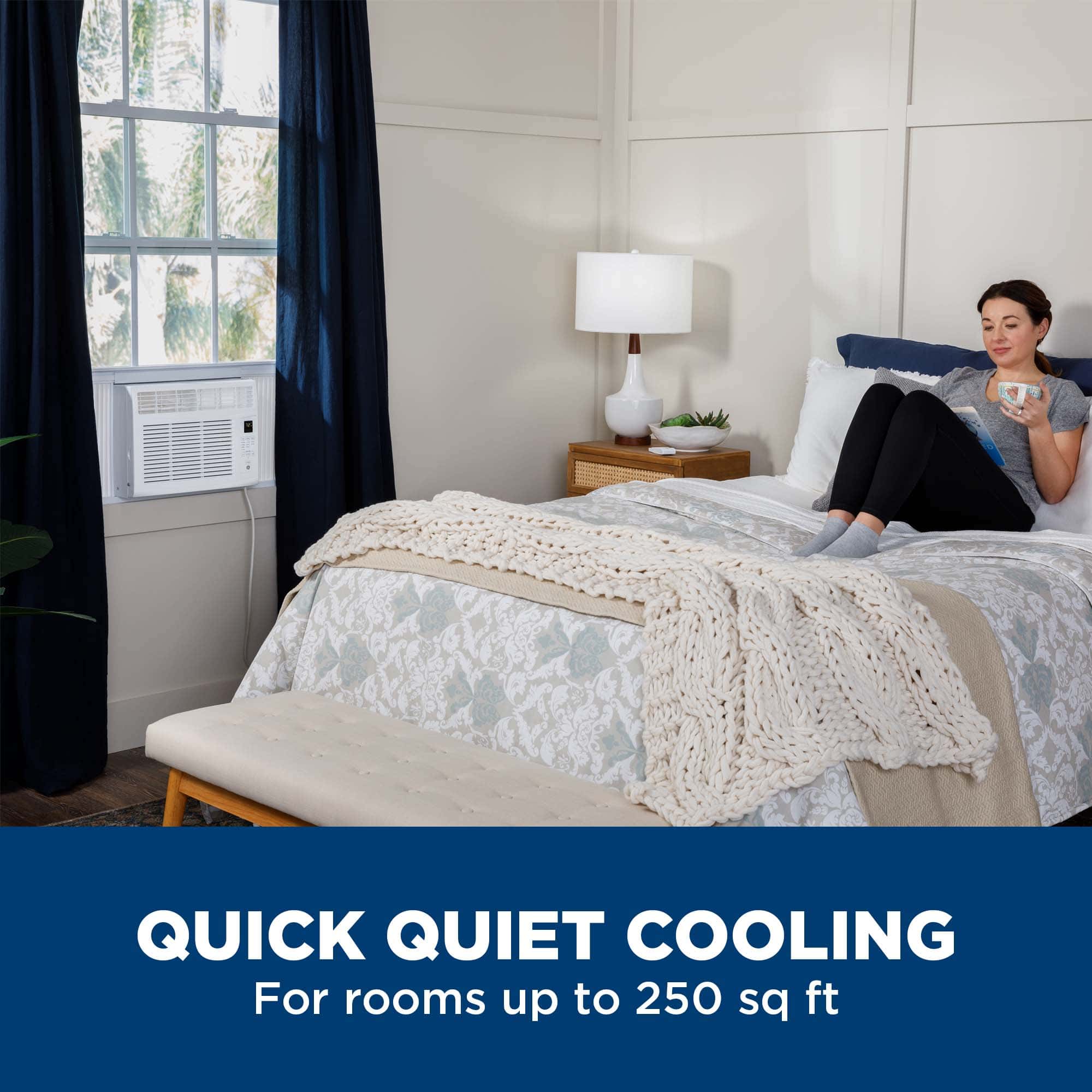 GE 6,000 BTU Electronic Window Air Conditioner for Small Rooms up to 250 sq ft.