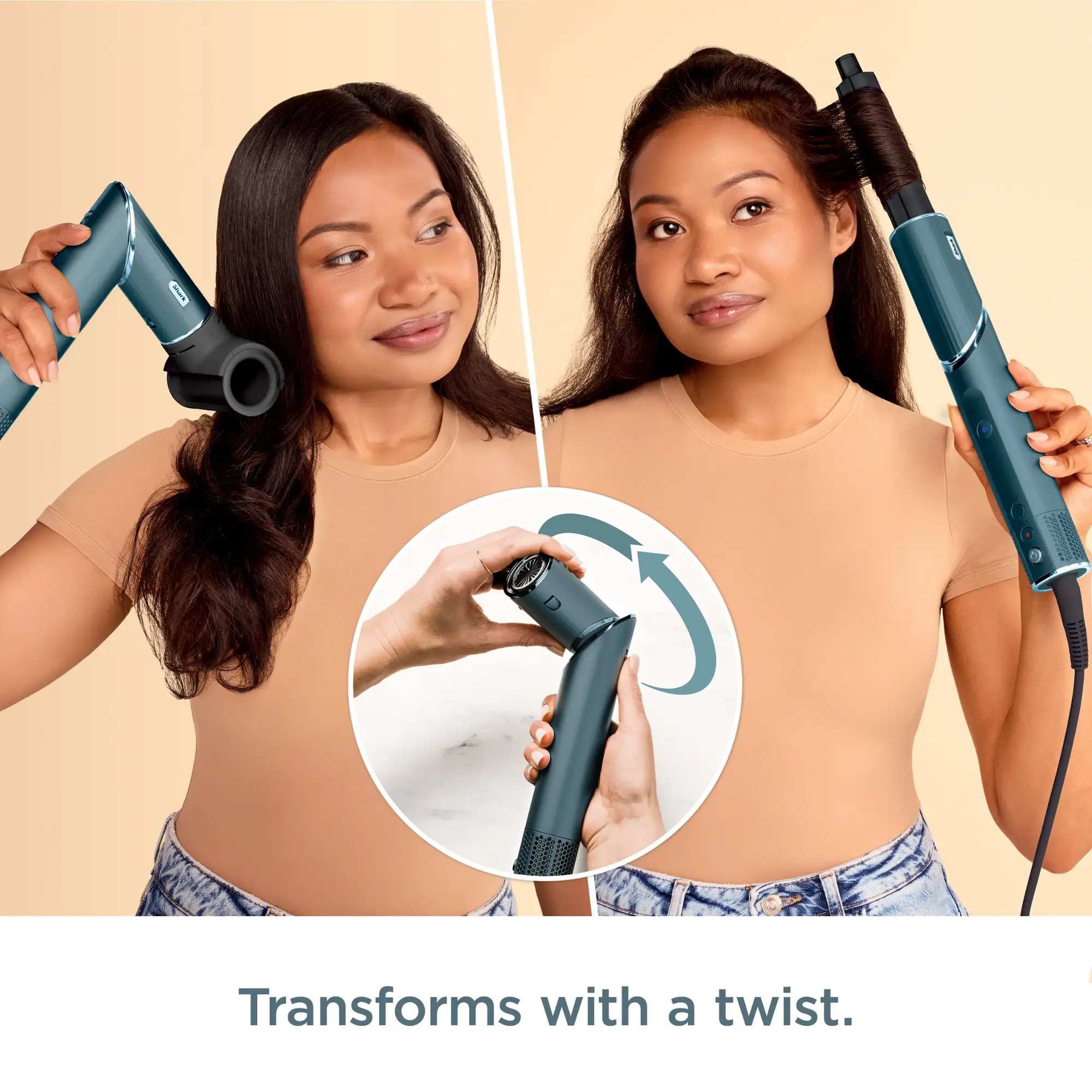 Shark - FlexStyle Air Styling & Drying System, Powerful Hair Blow Dryer and Multi-Styler - Teal