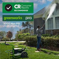 Greenworks Pro 3000 PSI 2-GPM Cold Water Electric Pressure Washer with 5 Spray Tips