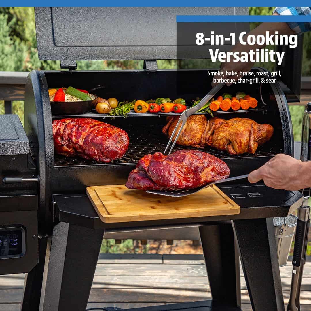 Pit Boss Wood Pellet Pro Series 850-Sq in Hammertone Pellet Grill with Smart Compatibility