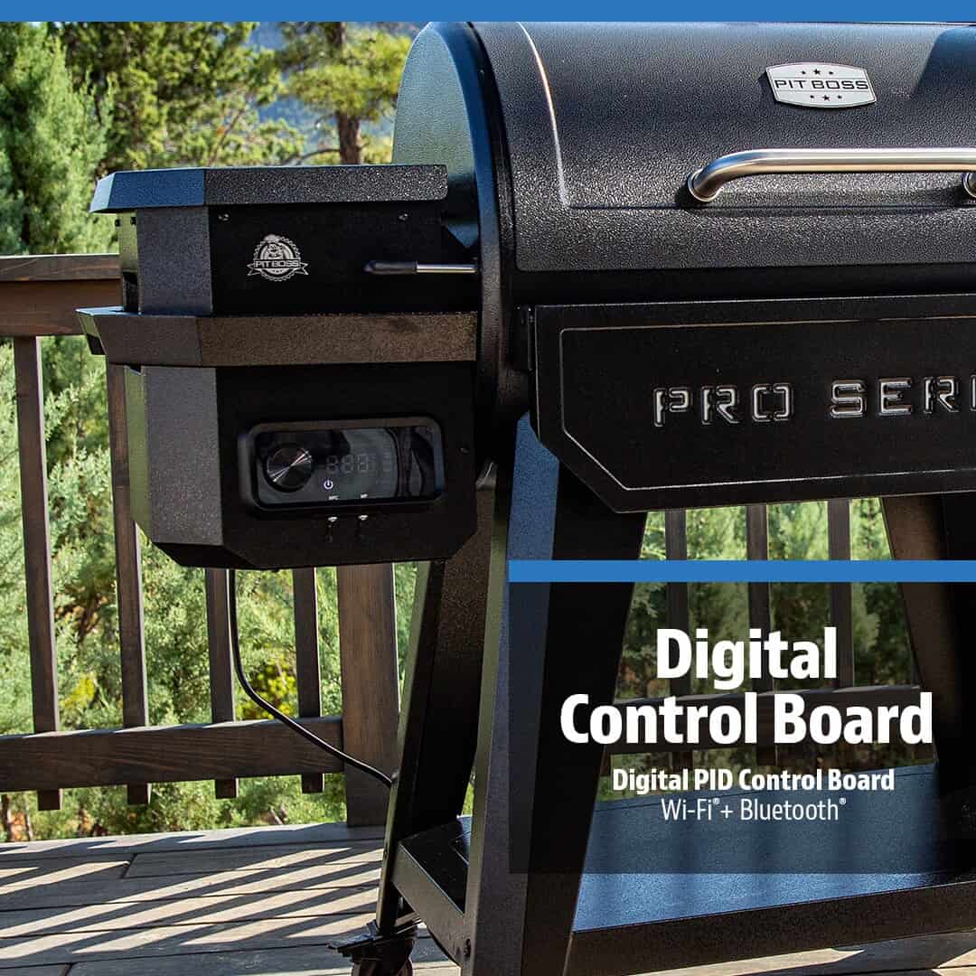 Pit Boss Wood Pellet Pro Series 850-Sq in Hammertone Pellet Grill with Smart Compatibility