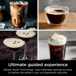 Ninja Espresso Machine, Luxe Café Premier Series, Drip Coffee Maker and Rapid Cold Brew, Integrated Grinder, Assisted Tamper, Hands-Free Frother, ES601