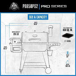 Pit Boss Wood Pellet Pro Series 850-Sq in Hammertone Pellet Grill with Smart Compatibility