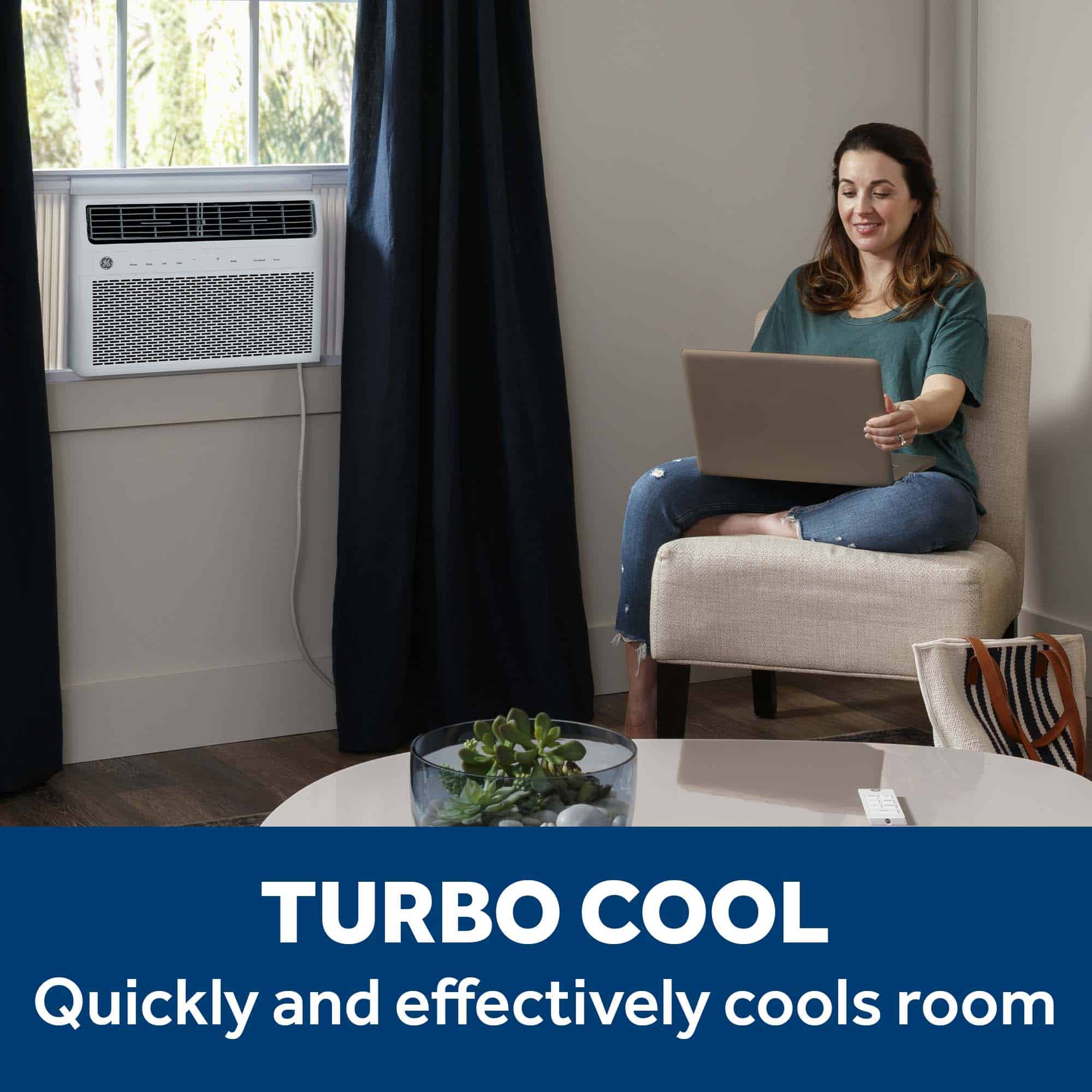 GE 450-sq ft Window Air Conditioner with Remote (115 Volts, 10000-BTU) Wi-Fi enabled