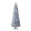 Holiday Living 7-ft Flocked Greensboro Pencil Pre-lit LED Artificial Christmas Tree