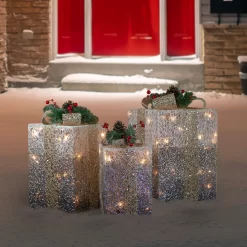 Northlight 14-in Gift Box Free Standing Decoration with White Incandescent Lights