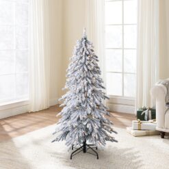 Tree Classics by Balsam Hill 5-ft Snowy Pine Pre-lit LED Artificial Christmas Tree