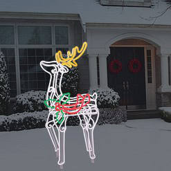 GE 5-ft Staybright LED Neon Flex 3D Reindeer Decoration
