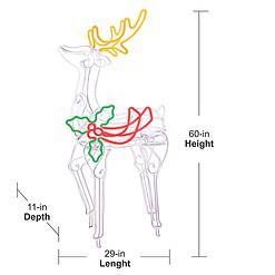 GE 5-ft Staybright LED Neon Flex 3D Reindeer Decoration