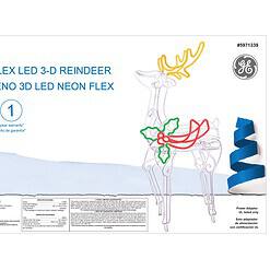 GE 5-ft Staybright LED Neon Flex 3D Reindeer Decoration