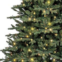 GE 7.5-ft Slim Aspen Fir Easy Shape Pre-lit LED Artificial Christmas Tree