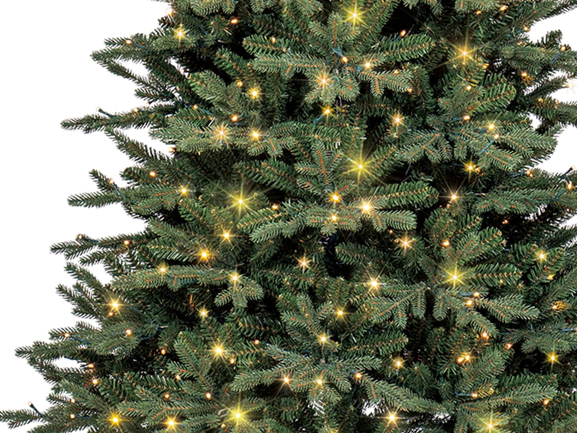 GE 7.5-ft Slim Aspen Fir Easy Shape Pre-lit LED Artificial Christmas Tree