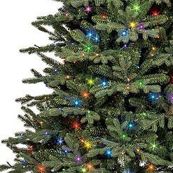 GE 7.5-ft Slim Aspen Fir Easy Shape Pre-lit LED Artificial Christmas Tree