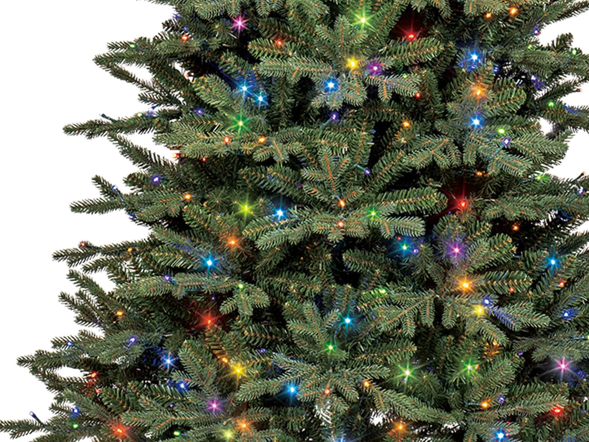 GE 7.5-ft Slim Aspen Fir Easy Shape Pre-lit LED Artificial Christmas Tree