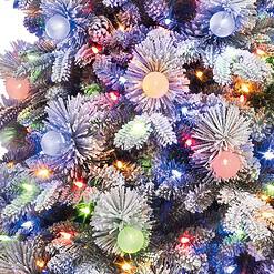 GE 5-ft Candlewood pine Pre-lit Flocked Green Artificial Christmas with LED Lights