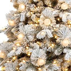 GE 9-ft Flocked Candlewood Pine Pre-lit LED Artificial Christmas Tree