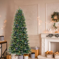GE 7.5-ft Burlington Spruce Pre-lit LED Artificial Christmas Tree