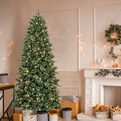 GE 7.5-ft High Ridge Pine Pre-lit LED Artificial Christmas Tree