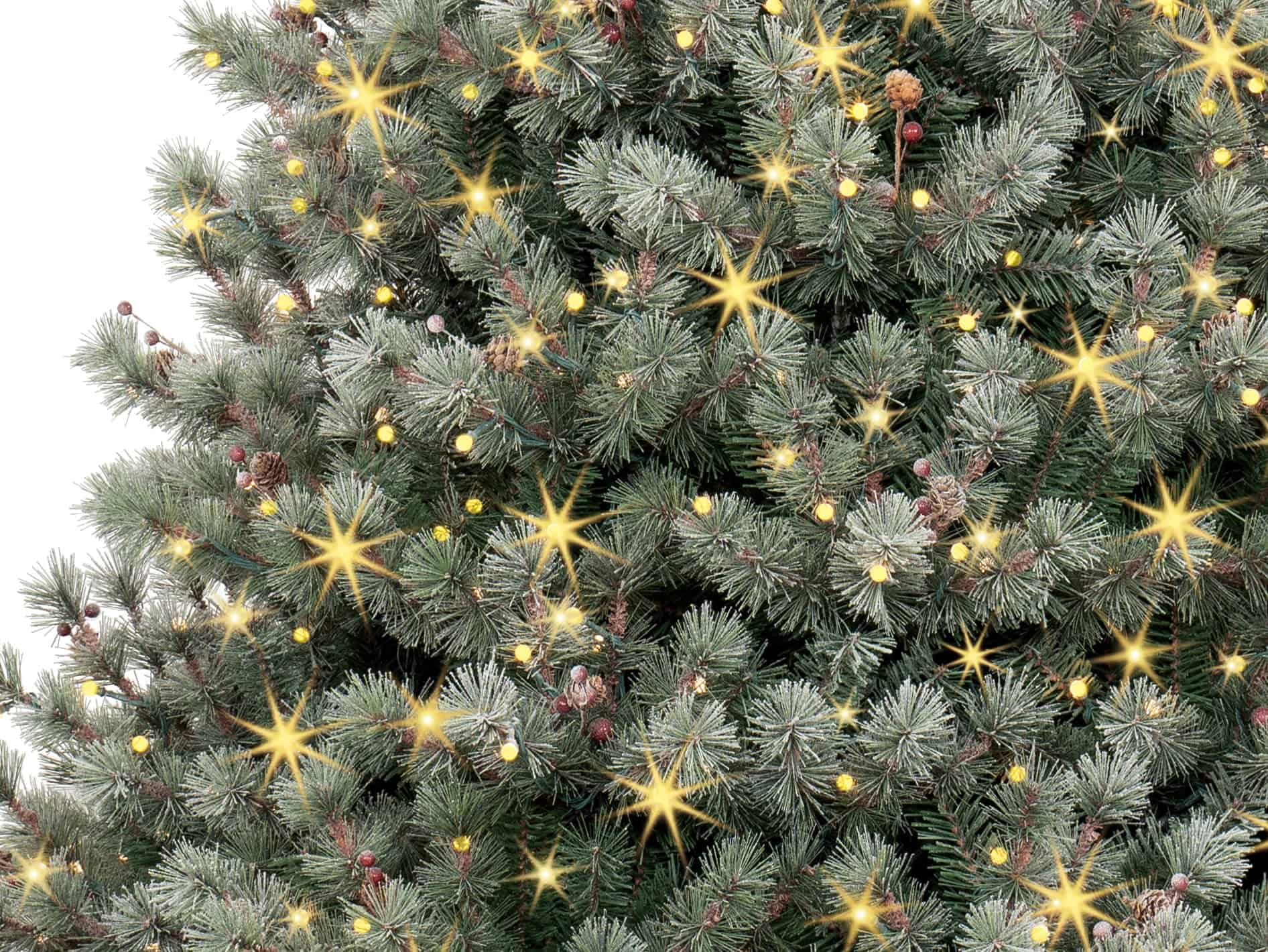 GE 7.5-ft Frosted Carolina Pine Pre-lit LED Artificial Christmas Tree