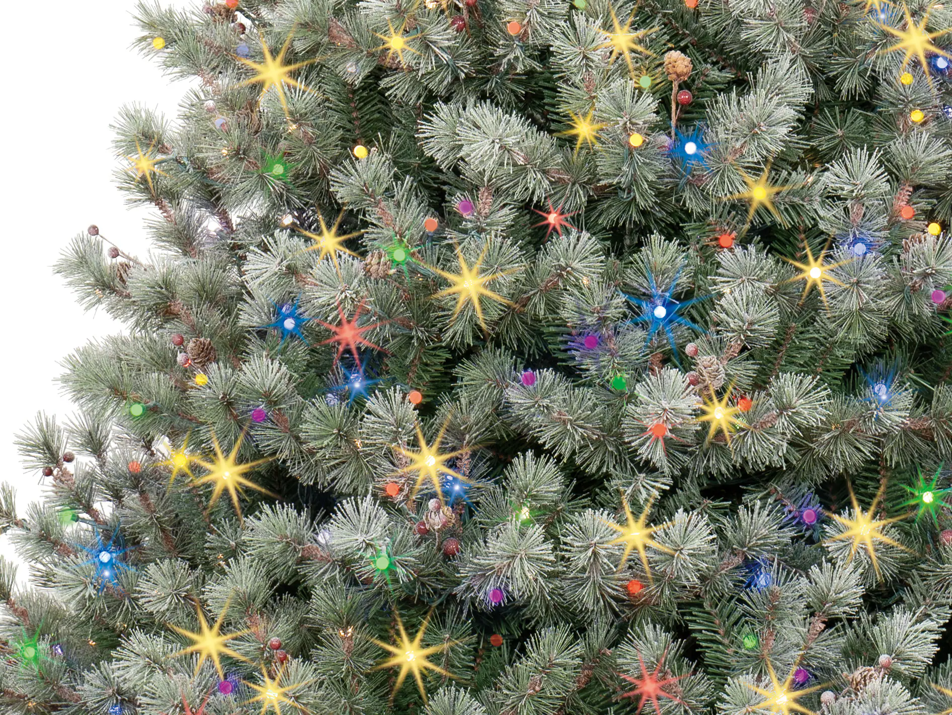 GE 9-ft Frosted Carolina Pine Pre-lit LED Artificial Christmas Tree