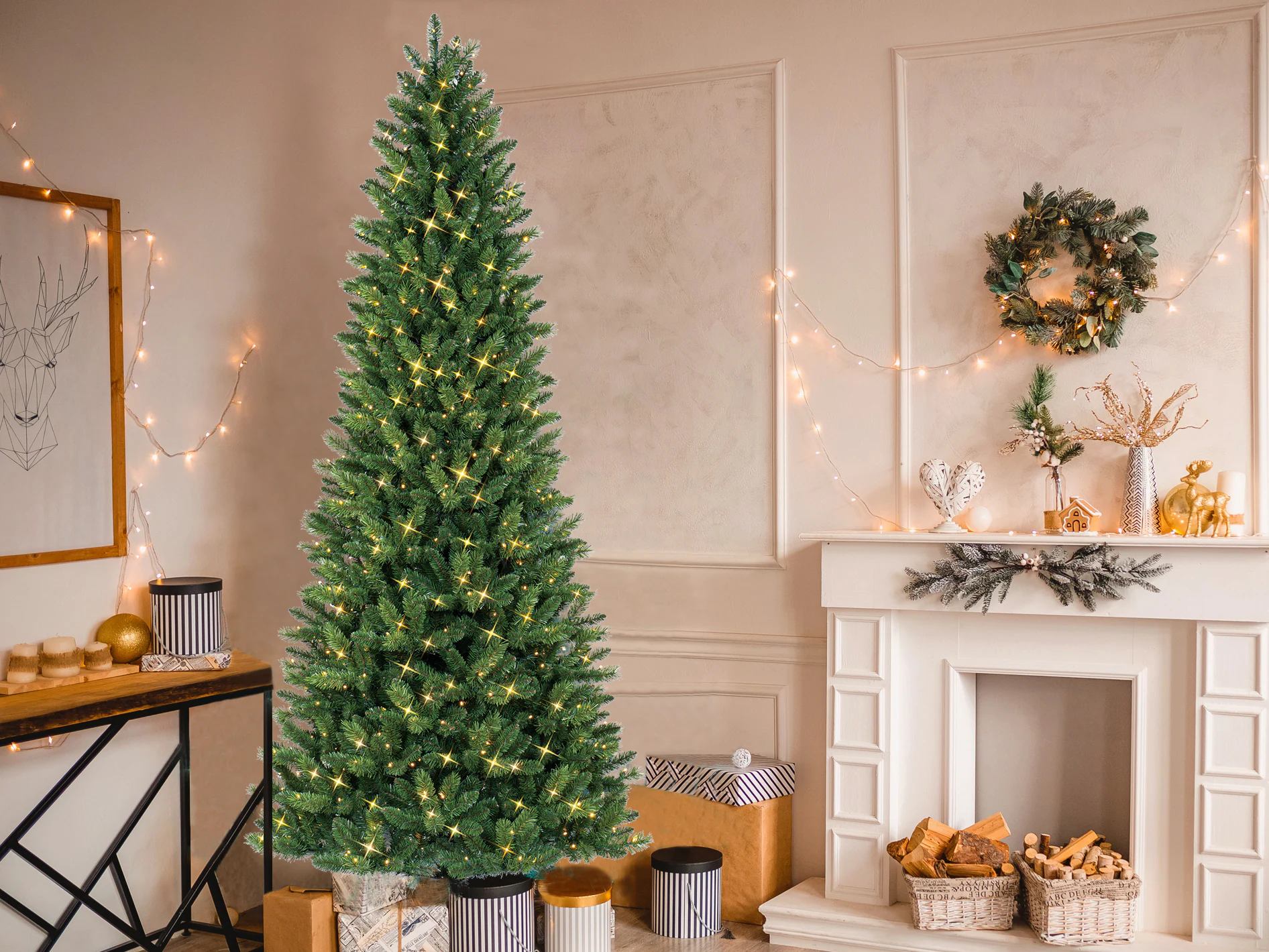 GE 9-ft Lexington Pine Pre-lit LED Artificial Christmas Tree