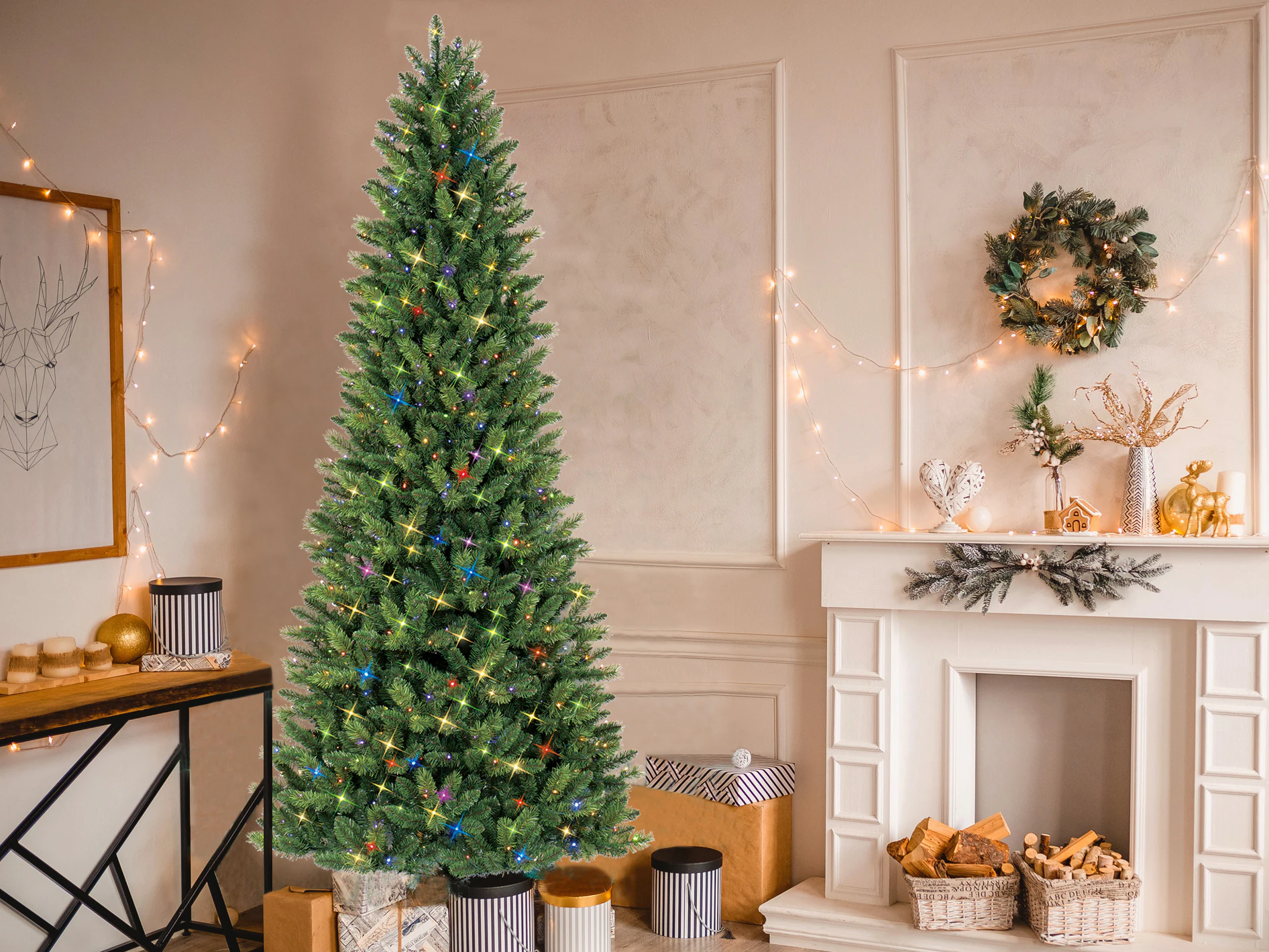 GE 9-ft Lexington Pine Pre-lit LED Artificial Christmas Tree
