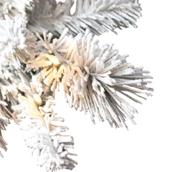 GE 7.5-ft Flocked Laurel Pine Pre-lit LED Artificial Christmas Tree