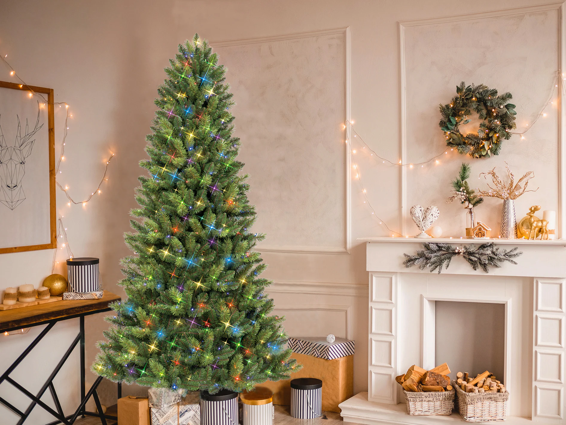 GE 7.5-ft Lexington Pine Pre-lit LED Artificial Christmas Tree