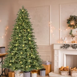 GE 7.5-ft Norway Fir Pre-lit LED Artificial Christmas Tree
