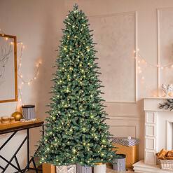 GE 9-ft Norway Fir Pre-lit LED Artificial Christmas Tree