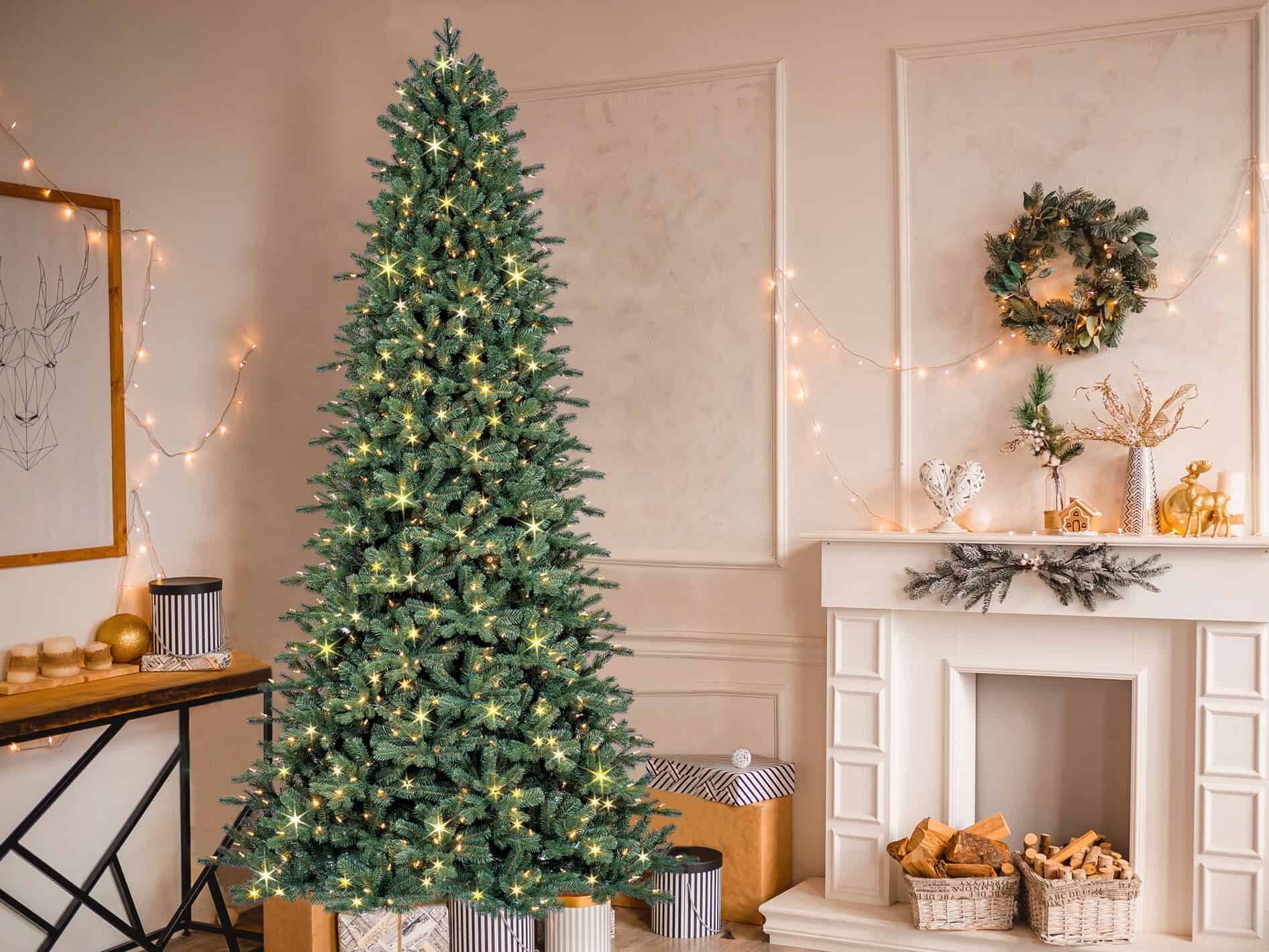 GE 9-ft Norway Fir Pre-lit LED Artificial Christmas Tree