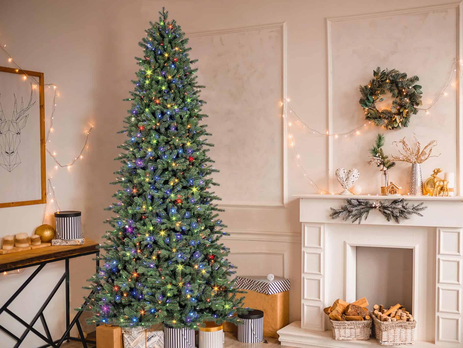 GE 9-ft Norway Fir Pre-lit LED Artificial Christmas Tree