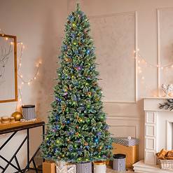 GE 9-ft High Ridge Pine Pre-lit LED Artificial Christmas Tree