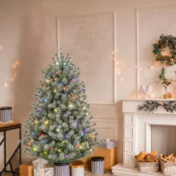 GE 5-ft Frosted Carolina Pine Pre-lit LED Artificial Christmas Tree