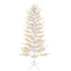 GE 7-ft White Winterberry Pre-lit LED Artificial Christmas Tree